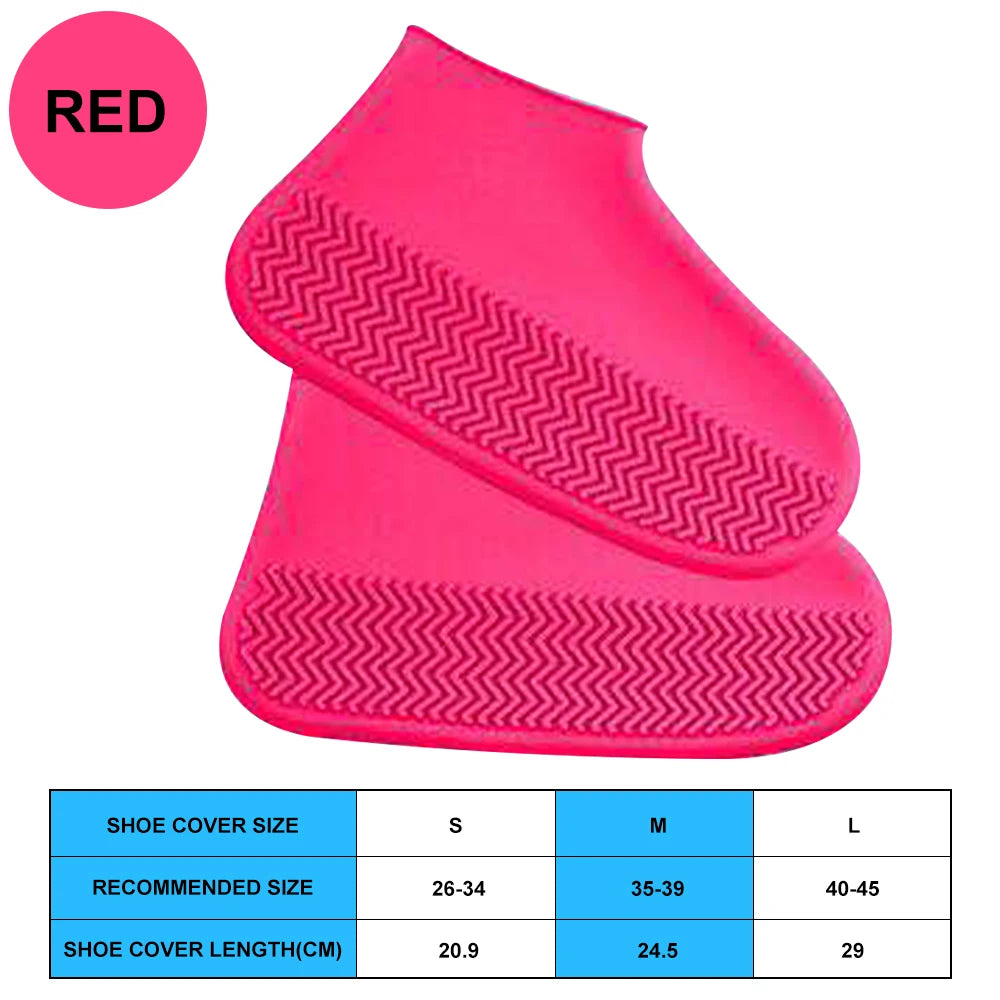2pcs Waterproof Non-slip Silicone Shoe High Elastic Wear-resistant Unisex Rain Boots for Outdoor Rainy Day Reusable Shoe Cover