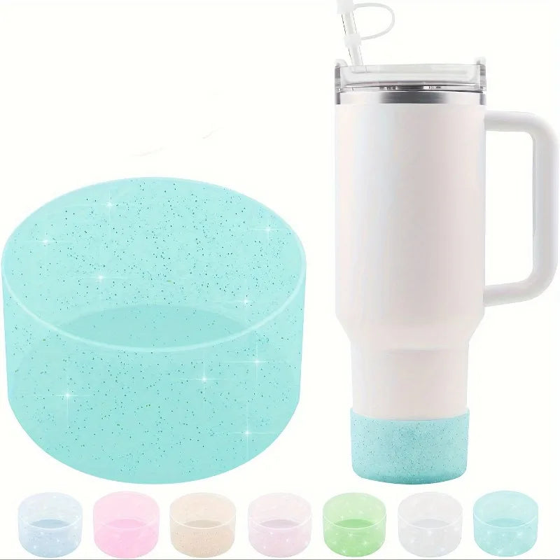 1pc Silicone Cup Bottom Sleeve, Non-slip Twinkle Cup Boot Cover, Cup Accessories For 20-40oz Tumbler & Hydro Flask 12-24oz