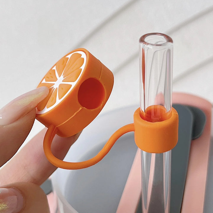 Lemon Silicone Straw Cover Compatible with Stanley Tumbler 10mm Straw Reusable Straw Topper