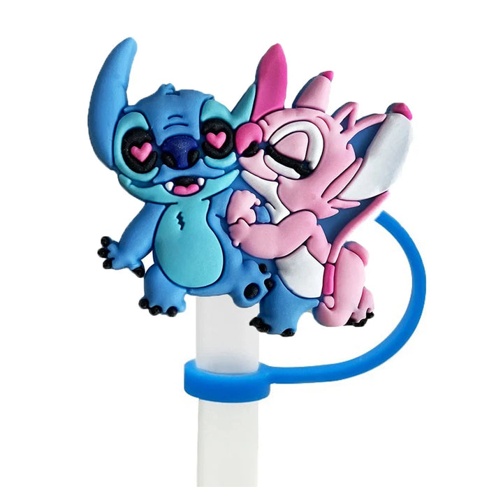 Blue-eared extraterrestrial being Straw Cover Cap 10MM Straws Silicone Cup Topper for Tumblers Accessories Party Supplies Gifts