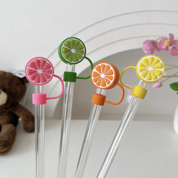 Lemon Silicone Straw Cover Compatible with Stanley Tumbler 10mm Straw Reusable Straw Topper