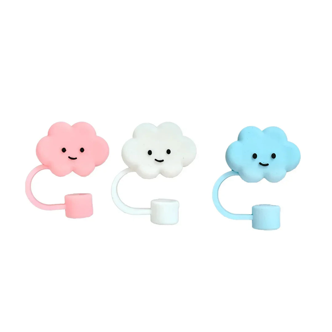 Cloud Shaped Straw Cover Reusable Tips Tumblers Straw Toppers for Drinking Silicone Adorable Home Kitchen Supplies Accessories