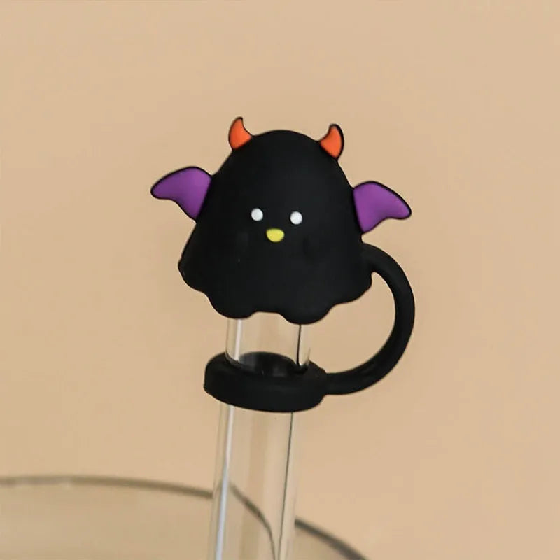 5/1PCS Halloween Straw Cover Cap for Stanley Cup Silicone Straw Topper for 10mm Straw Dust-Proof Reusable Straw Tips for Tumbler