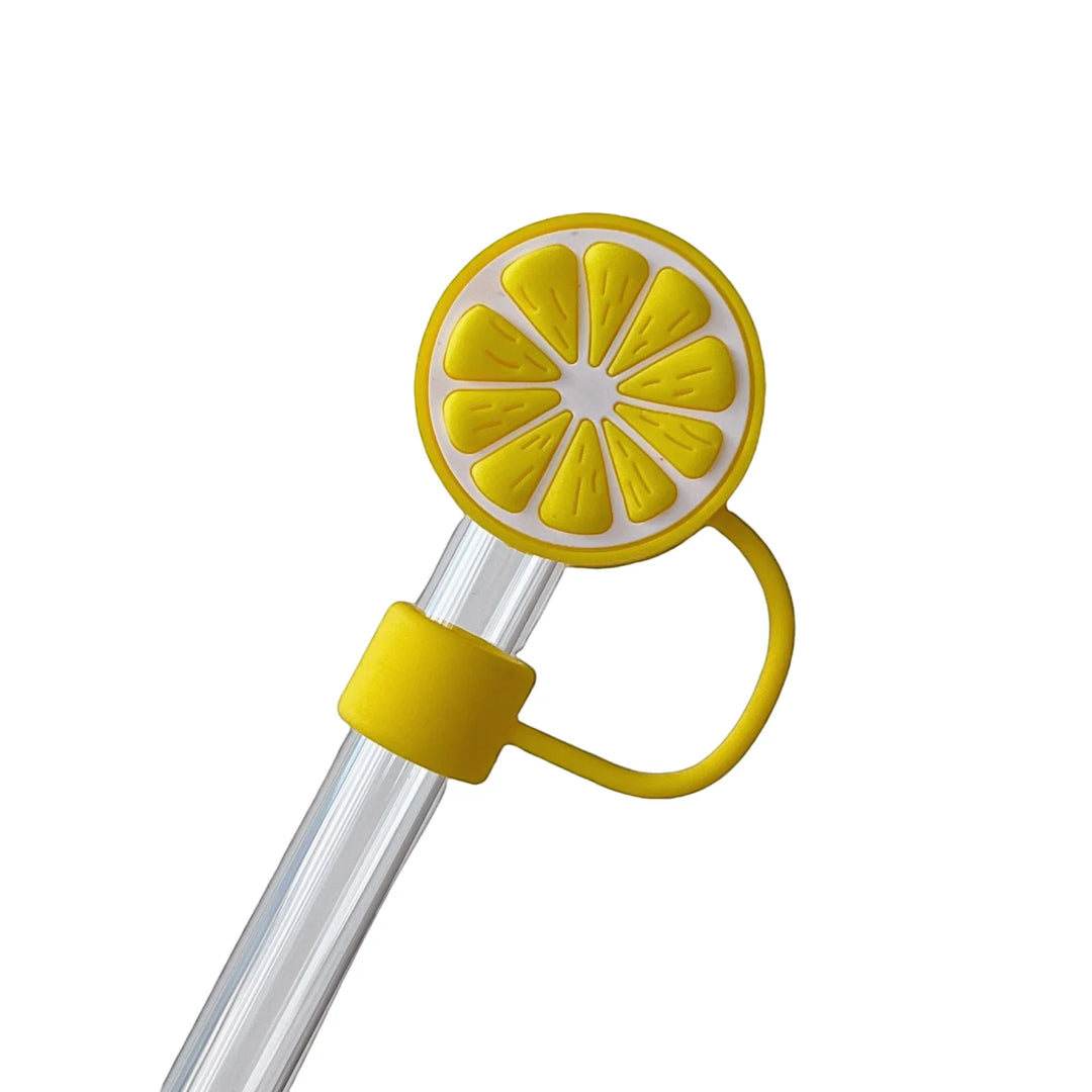 Lemon Silicone Straw Cover Compatible with Stanley Tumbler 10mm Straw Reusable Straw Topper