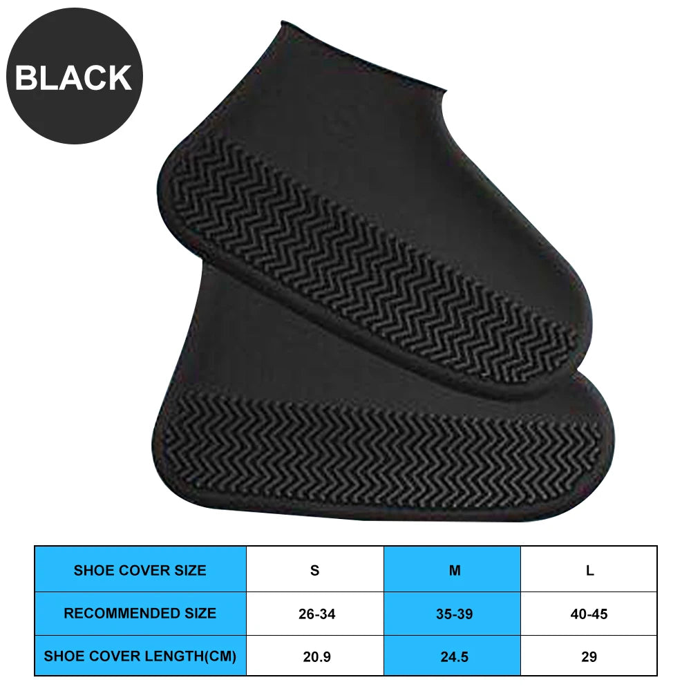 2pcs Waterproof Non-slip Silicone Shoe High Elastic Wear-resistant Unisex Rain Boots for Outdoor Rainy Day Reusable Shoe Cover
