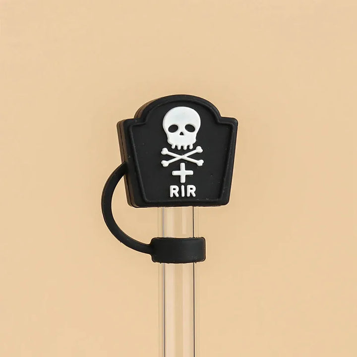 5/1PCS Halloween Straw Cover Cap for Stanley Cup Silicone Straw Topper for 10mm Straw Dust-Proof Reusable Straw Tips for Tumbler