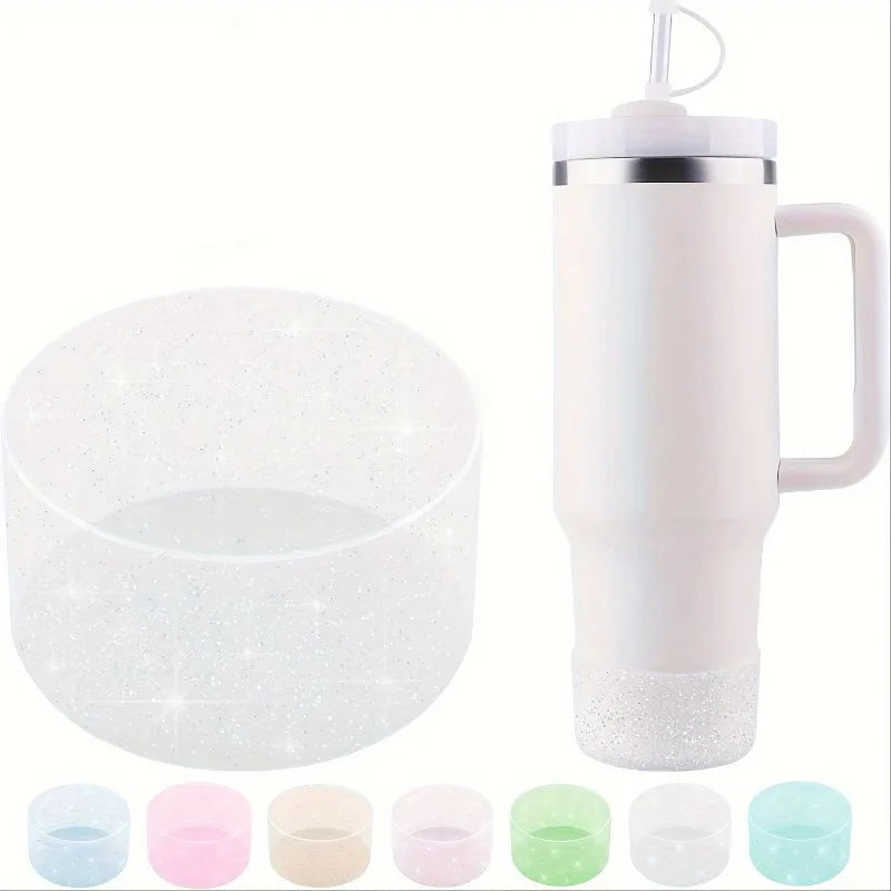 1pc Silicone Cup Bottom Sleeve, Non-slip Twinkle Cup Boot Cover, Cup Accessories For 20-40oz Tumbler & Hydro Flask 12-24oz