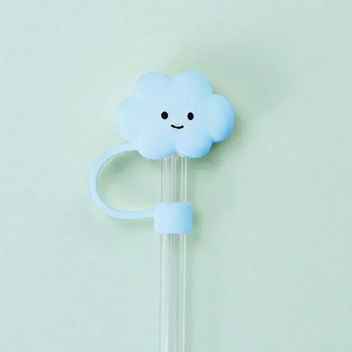 Cloud Shaped Straw Cover Reusable Tips Tumblers Straw Toppers for Drinking Silicone Adorable Home Kitchen Supplies Accessories