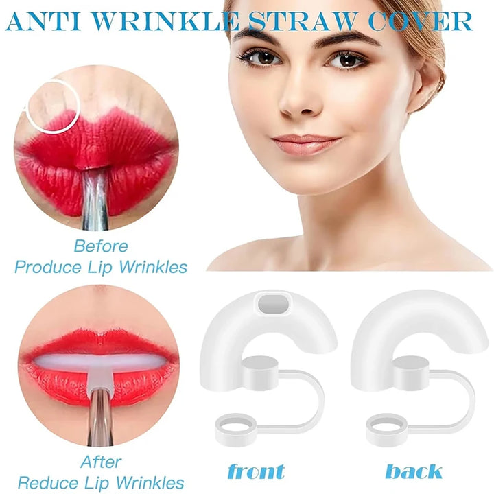 Anti-Wrinkle Straw Topper Reusable Silicone Straw Stopper With Cover Sideways Suck 9mm Straw Leak Stopper Water Cup Accessories