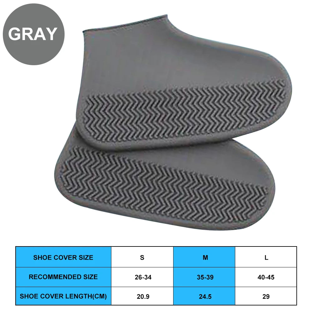 2pcs Waterproof Non-slip Silicone Shoe High Elastic Wear-resistant Unisex Rain Boots for Outdoor Rainy Day Reusable Shoe Cover