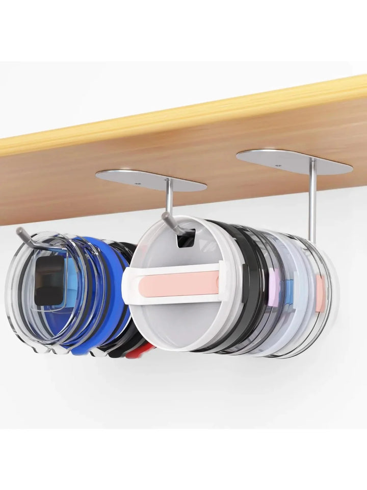 2 Pack Tumbler Lid Organizer, Cup Lid Organizer for Yeti/Stanley /Simple Modern Tumbler Lids, Self-Adhesive Lid Hook for Kitchen