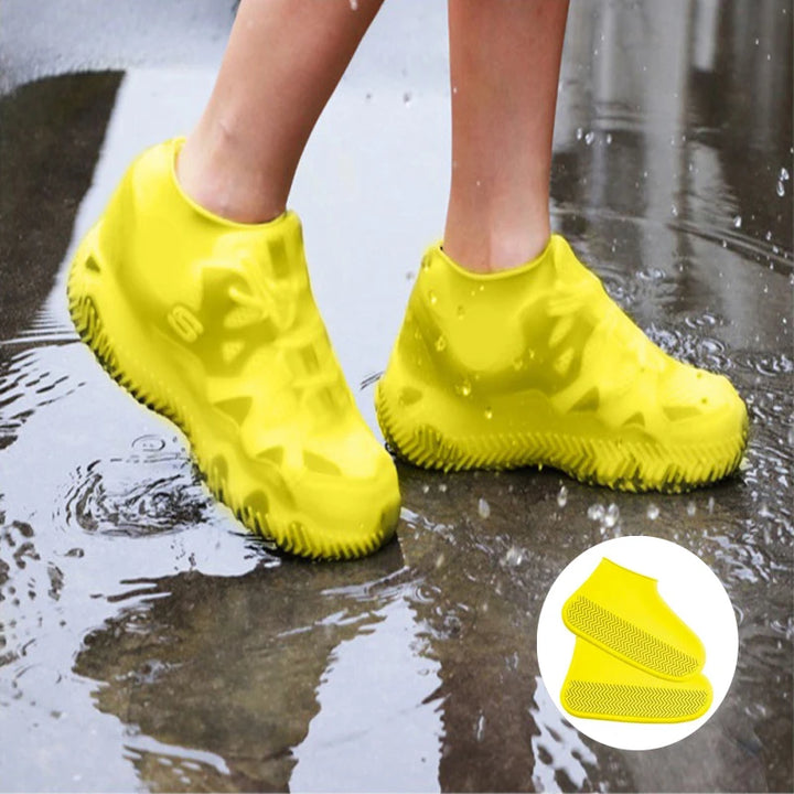 2pcs Waterproof Non-slip Silicone Shoe High Elastic Wear-resistant Unisex Rain Boots for Outdoor Rainy Day Reusable Shoe Cover