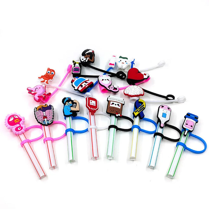 Straw Cover Cap for Stanley Cup 30&40 Oz Tumbler Water Bottle Silicone Straw Topper Fits 8mm Gift for Doctor and Nurse