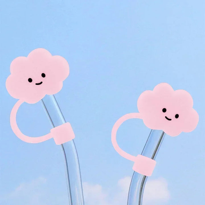Cloud Shaped Straw Cover Reusable Tips Tumblers Straw Toppers for Drinking Silicone Adorable Home Kitchen Supplies Accessories
