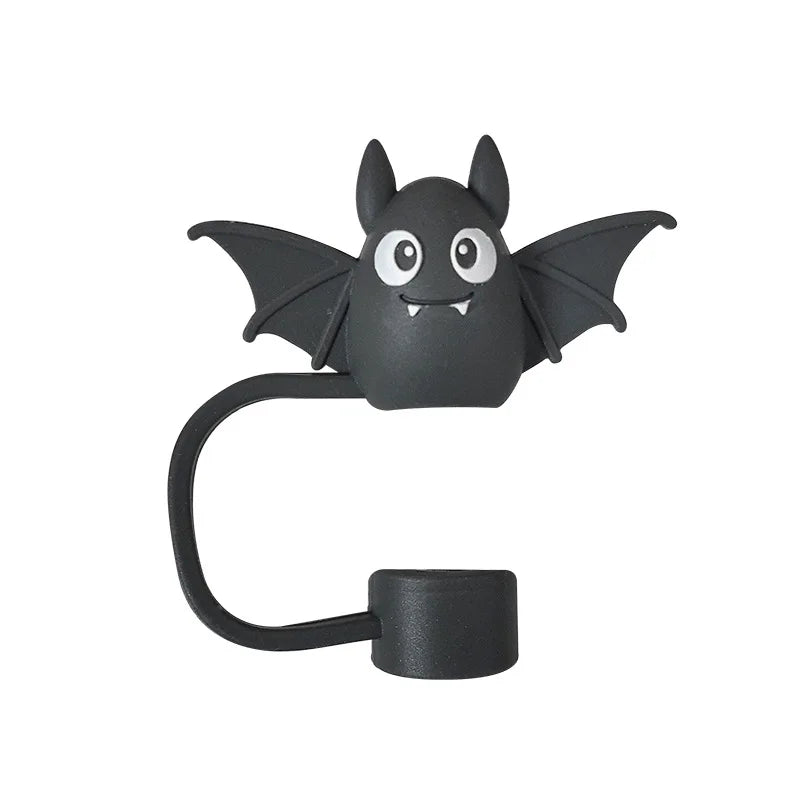 5/1PCS Halloween Straw Cover Cap for Stanley Cup Silicone Straw Topper for 10mm Straw Dust-Proof Reusable Straw Tips for Tumbler