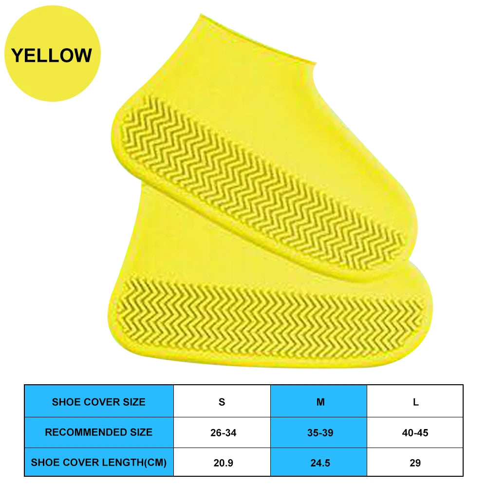2pcs Waterproof Non-slip Silicone Shoe High Elastic Wear-resistant Unisex Rain Boots for Outdoor Rainy Day Reusable Shoe Cover