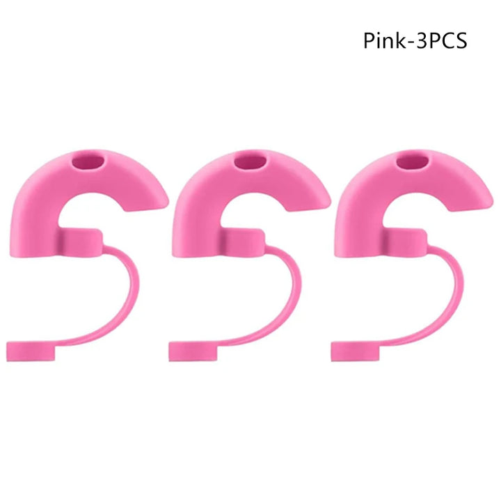Anti-Wrinkle Straw Topper Reusable Silicone Straw Stopper With Cover Sideways Suck 9mm Straw Leak Stopper Water Cup Accessories