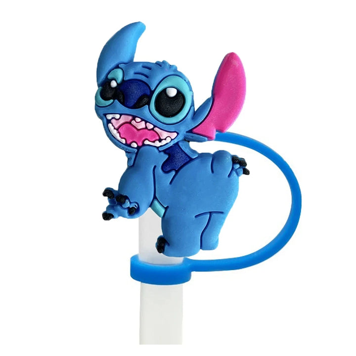 Blue-eared extraterrestrial being Straw Cover Cap 10MM Straws Silicone Cup Topper for Tumblers Accessories Party Supplies Gifts
