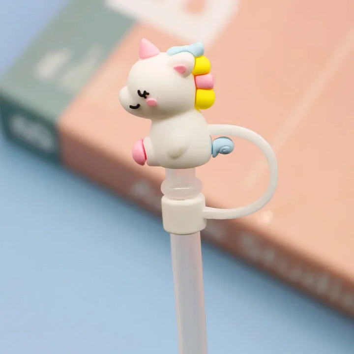 Christmas Straw Cover Cap Reusable Silicone Straw Topper Dustproof Straw Decor Drinking Dust Cap for Stanley Cup Accessory