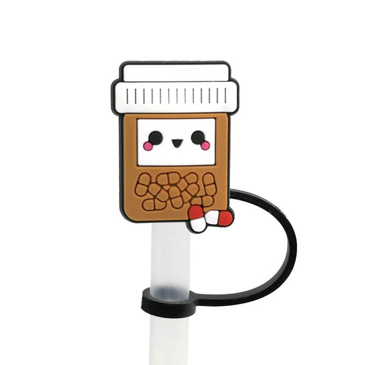 Straw Cover Cap for Stanley Cup 30&40 Oz Tumbler Water Bottle Silicone Straw Topper Fits 8mm Gift for Doctor and Nurse
