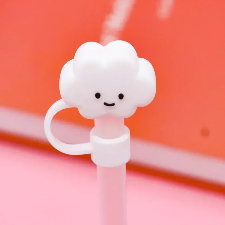 Cloud Shaped Straw Cover Reusable Tips Tumblers Straw Toppers for Drinking Silicone Adorable Home Kitchen Supplies Accessories