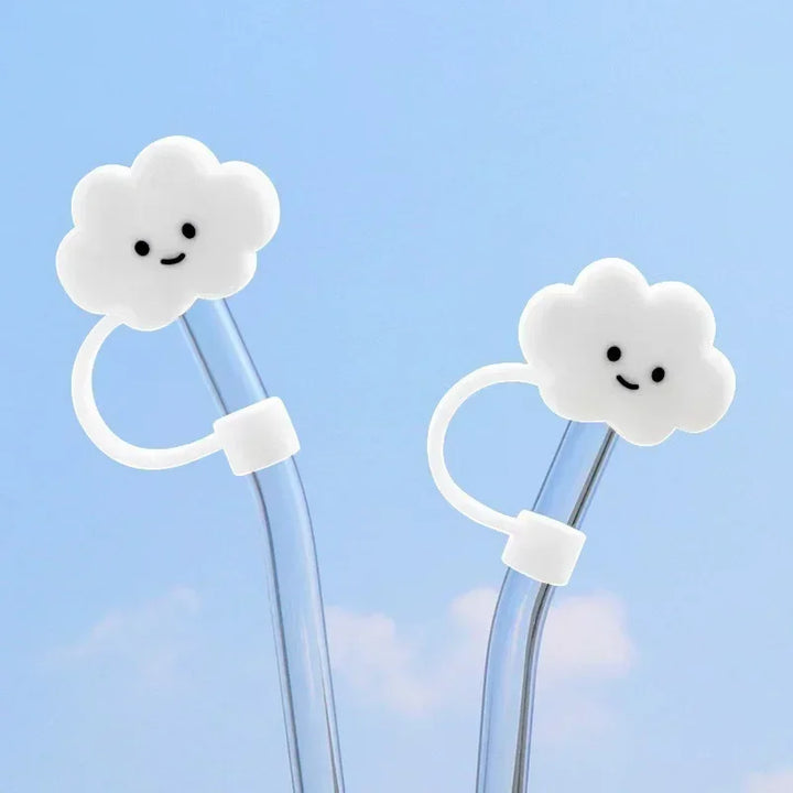 Cloud Shaped Straw Cover Reusable Tips Tumblers Straw Toppers for Drinking Silicone Adorable Home Kitchen Supplies Accessories