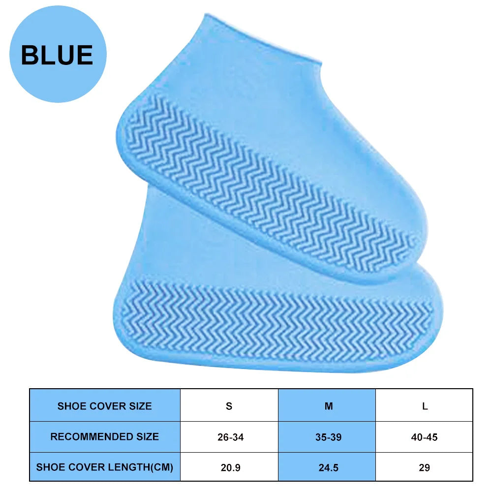 2pcs Waterproof Non-slip Silicone Shoe High Elastic Wear-resistant Unisex Rain Boots for Outdoor Rainy Day Reusable Shoe Cover