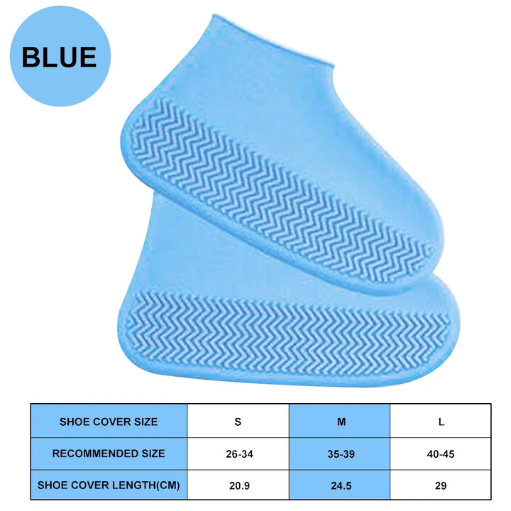 2pcs Waterproof Non-slip Silicone Shoe High Elastic Wear-resistant Unisex Rain Boots for Outdoor Rainy Day Reusable Shoe Cover