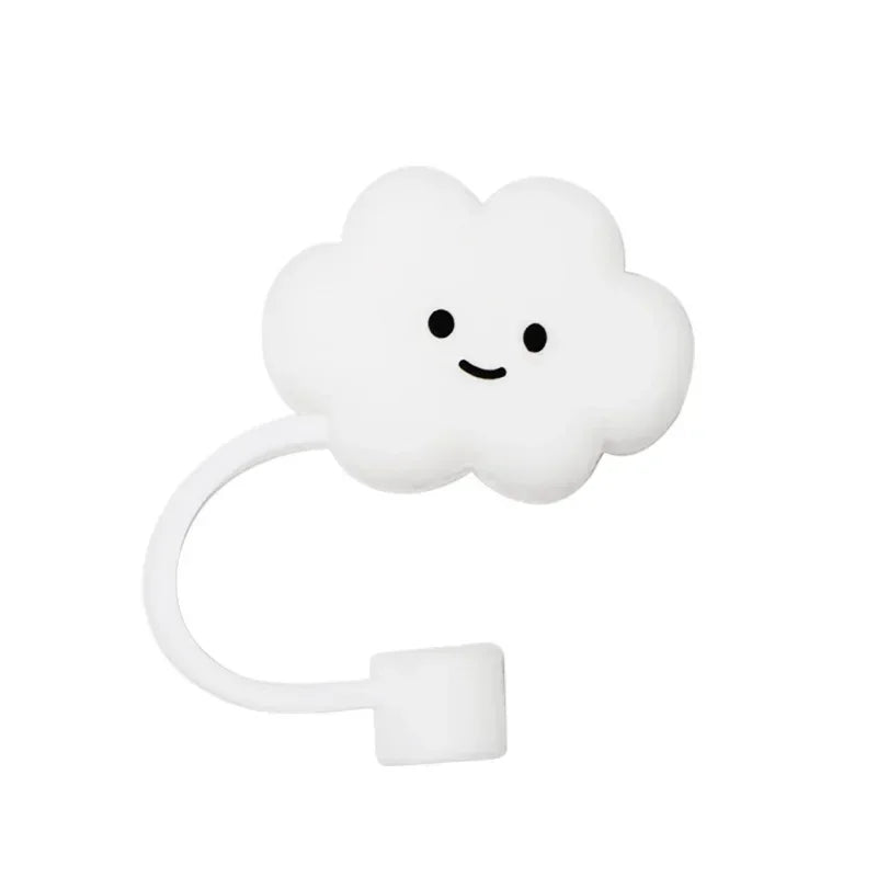 Cloud Shaped Straw Cover Reusable Tips Tumblers Straw Toppers for Drinking Silicone Adorable Home Kitchen Supplies Accessories