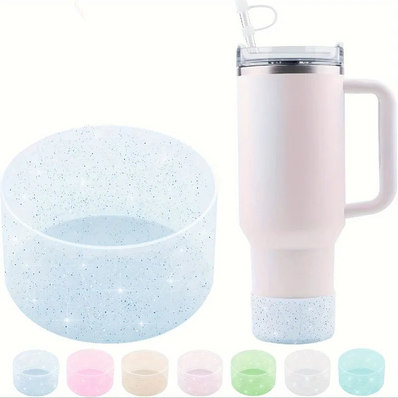 1pc Silicone Cup Bottom Sleeve, Non-slip Twinkle Cup Boot Cover, Cup Accessories For 20-40oz Tumbler & Hydro Flask 12-24oz