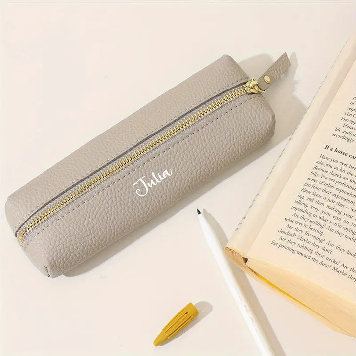 Personalized Leather Pencil Pouch-5
